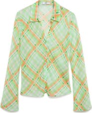 MANGO Check Button-Up Shirt