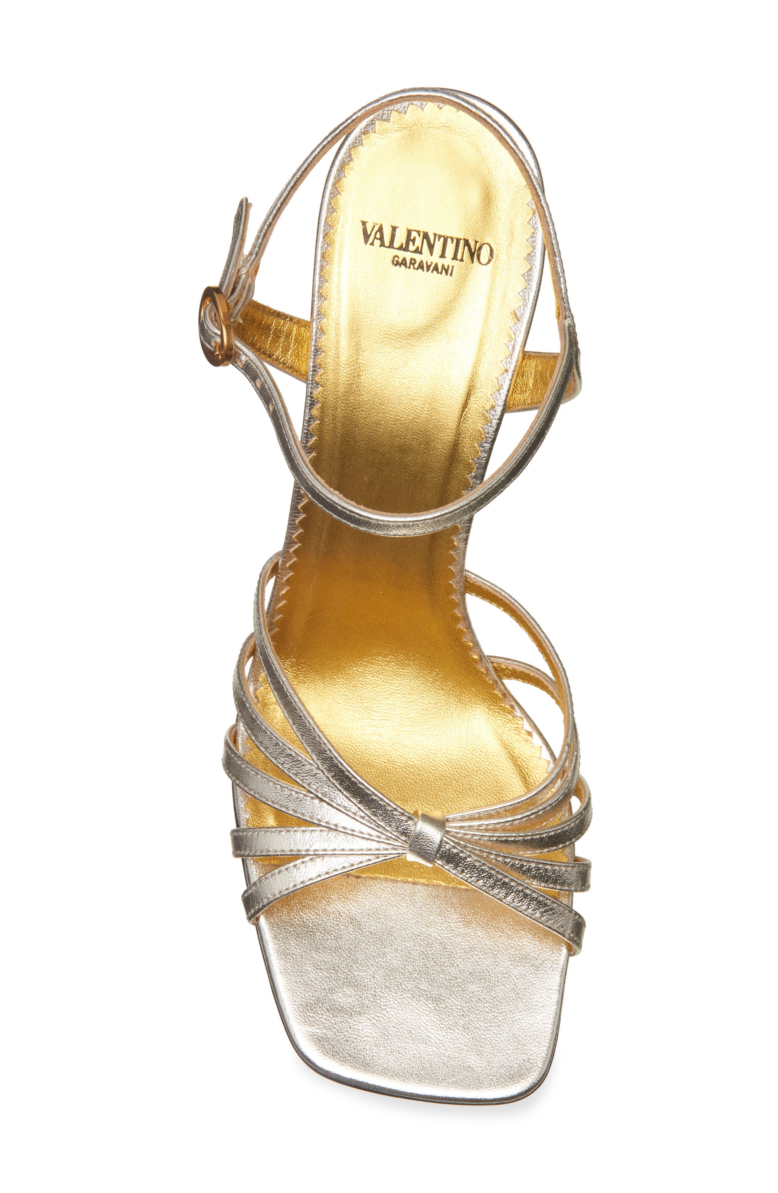Valentino Garavani Preshoes Embellished Block Heel Sandal, Alternate, color, Platinum