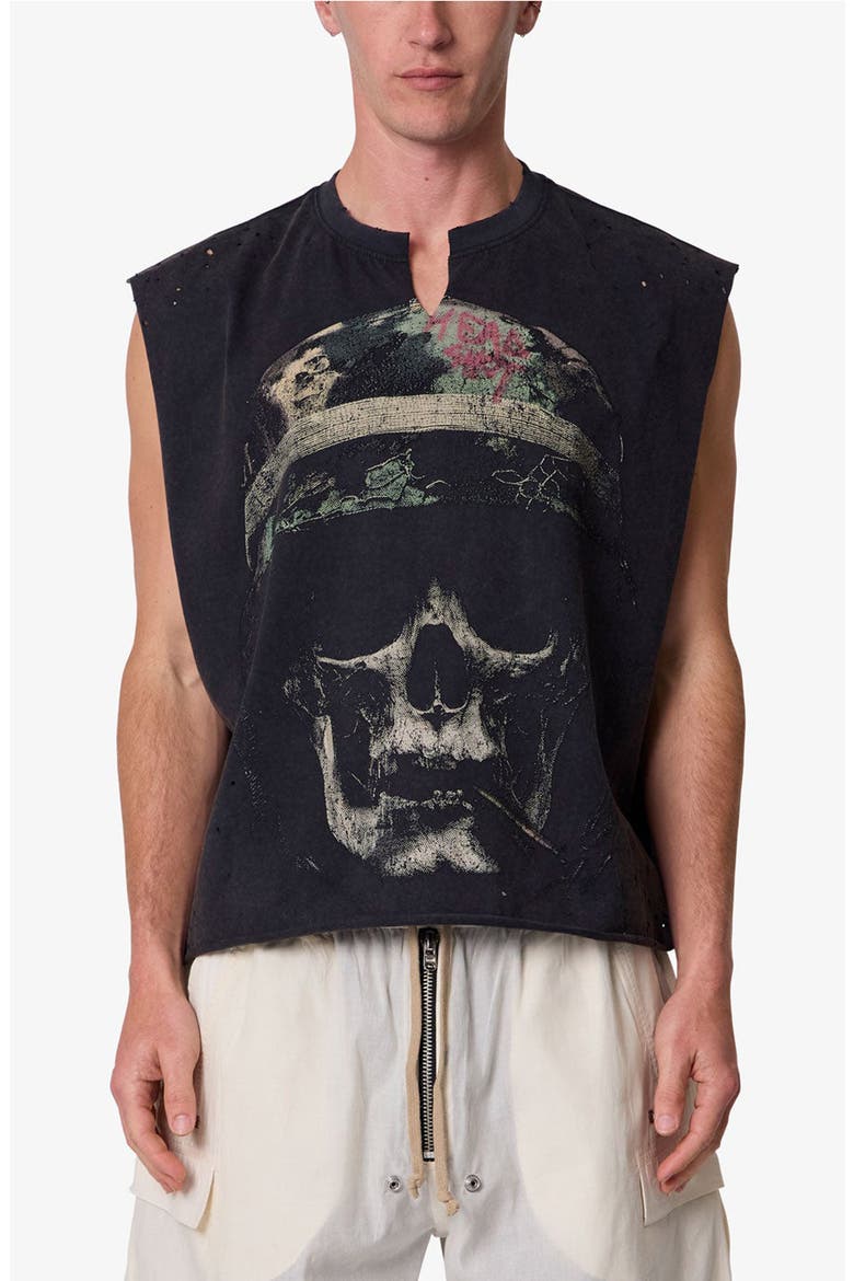 Head Shot Graphic Tank, Main, color, WASHED BLACK