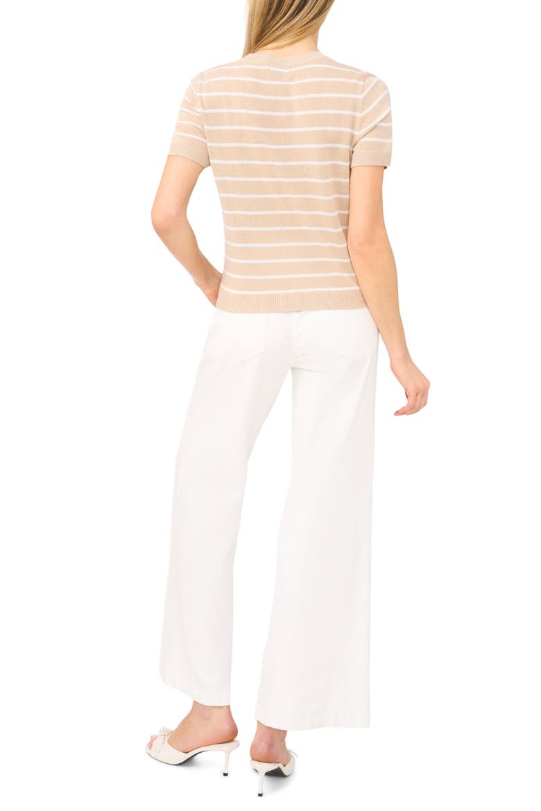 Stripe Crewneck Sweater, Alternate, color, TRUE BEIGE