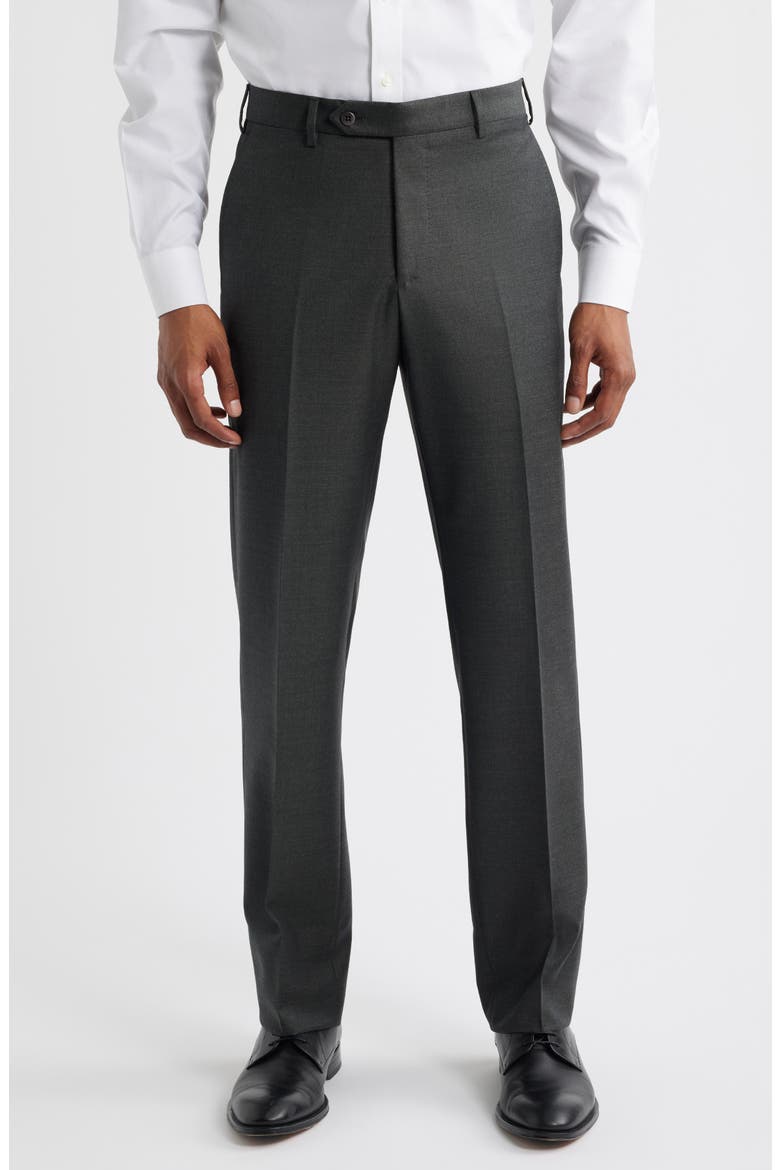 Devon Super 110s Serge Trousers, Main, color, GREEN