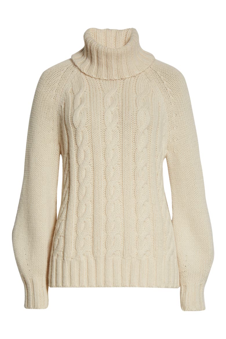 Chunky Turtleneck Sweater, Alternate, color, VANILLA