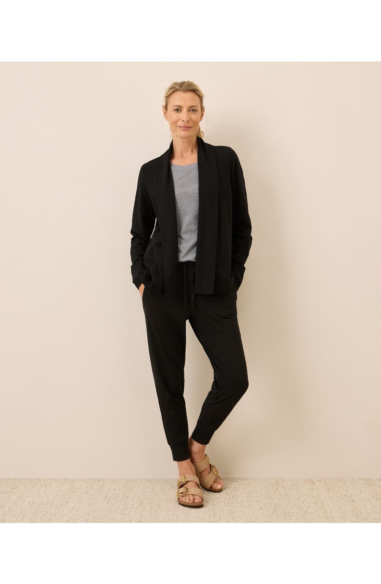 Pact Luxe Essential Swing Cardigan Made With Organic Cotton, Alternate, color, Black