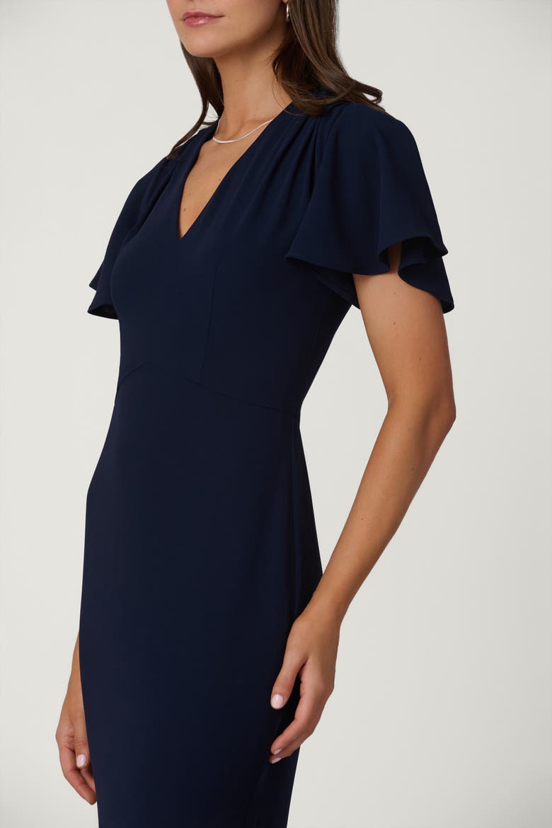 Stretch Crepe Lorrie Dress, Alternate, color, Navy