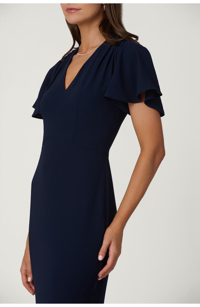 Shoshanna Stretch Crepe Lorrie Dress, Alternate, color, Navy
