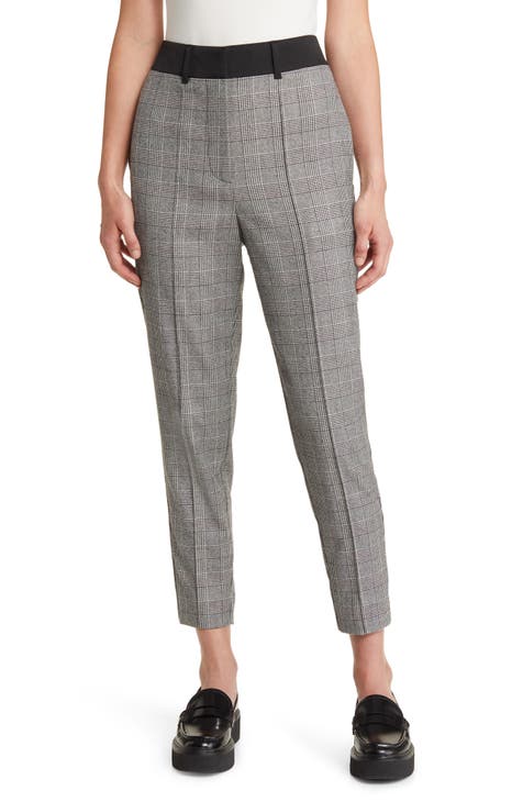 Bea Check Wool Blend Crop Pants