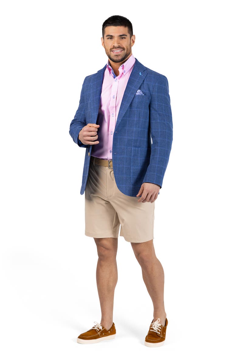 Melange Yarn Dyed Windowpane Sport Coat, Alternate, color, DENIM