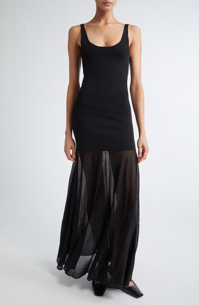 TOTEME Evening Tank Dress, Main, color, Black