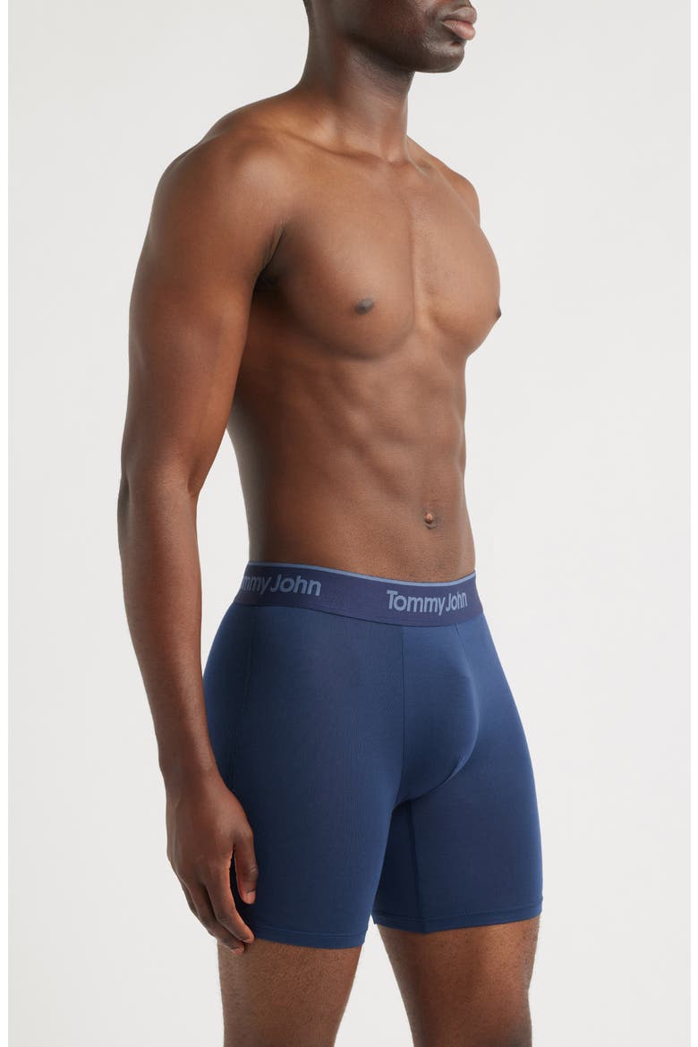 3-Pack Second Skin 6-Inch Stretch Modal Boxer Briefs, Alternate, color, FOUR LEAF CLOVER DRESS BLUES