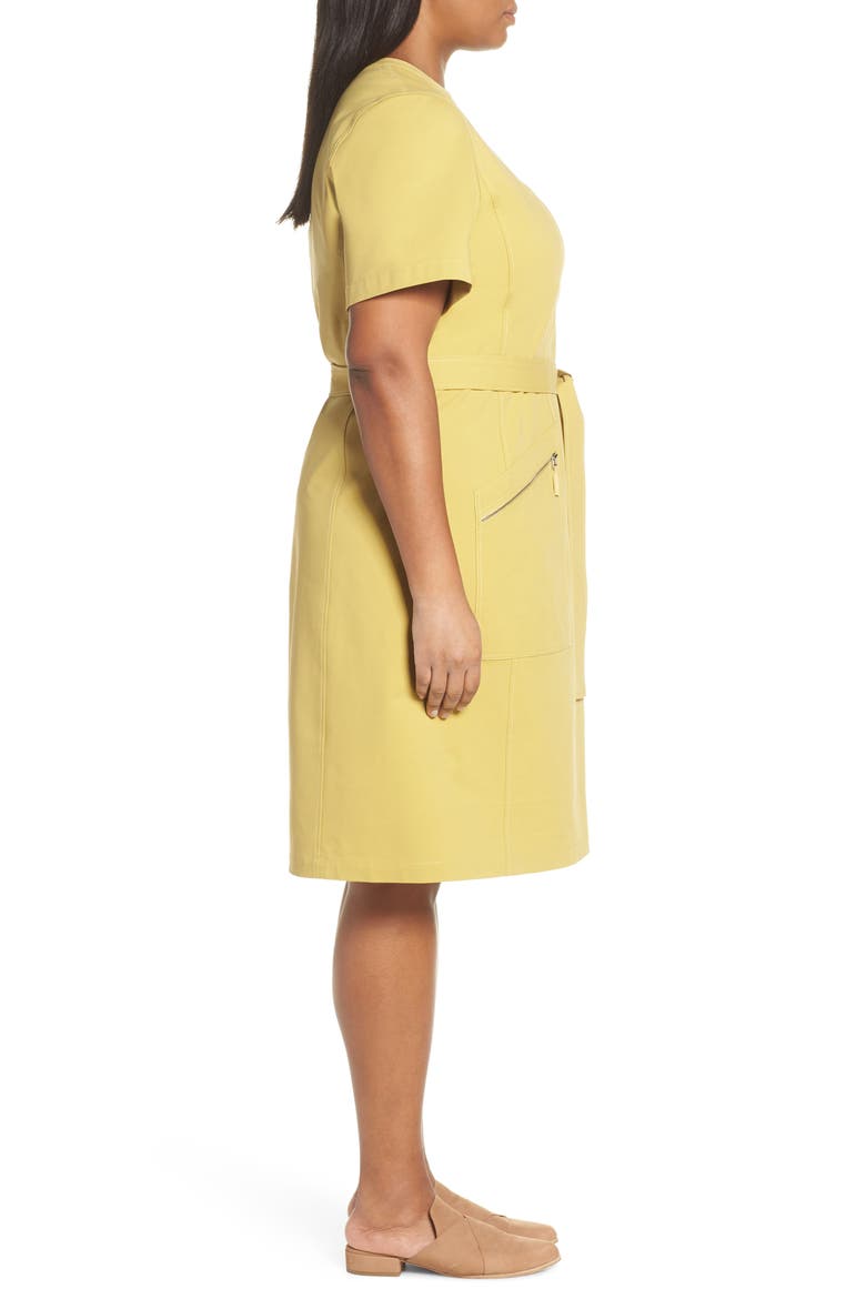 Elizabella Belted Dress, Alternate, color, GREEN TEA