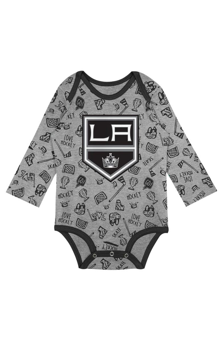 Outerstuff Infant Gray Los Angeles Kings Dynamic Defender Long Sleeve Bodysuit, Alternate, color, 