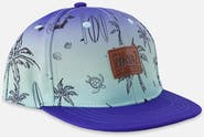 Deux par Deux Boy Flat Brim Beach Print Cap