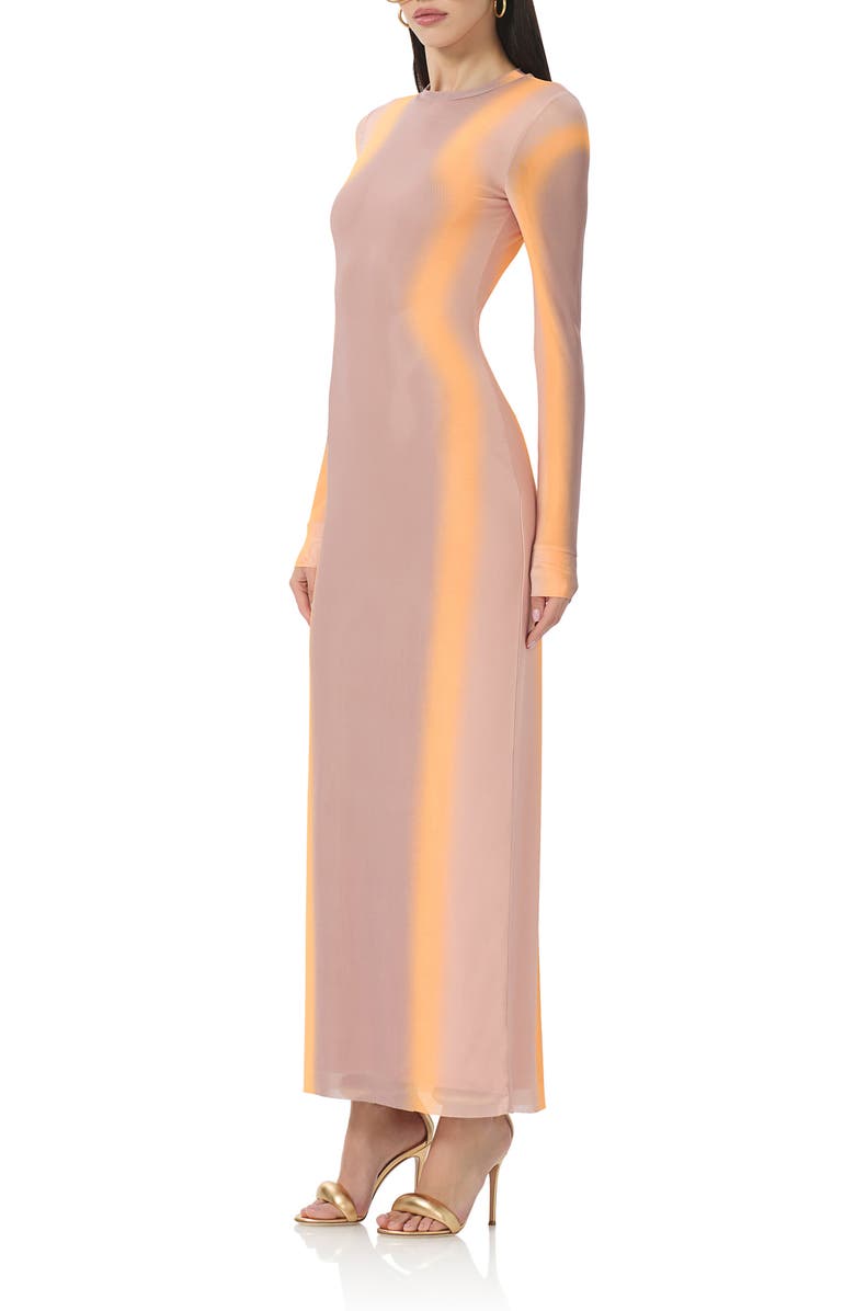 AFRM Didi Long Sleeve Mesh Maxi Dress, Alternate, color, 