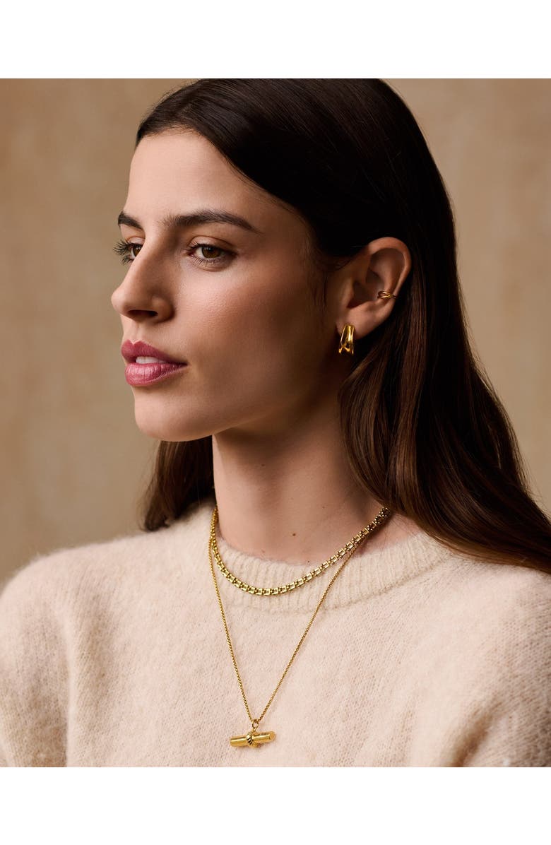 Katie Loxton Molten Luxe Waterproof Gold Hoop Earrings, Alternate, color, Gold