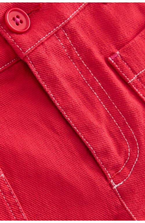 Mini Boden Kids' Patch Pocket Stretch Cotton Shorts In Red