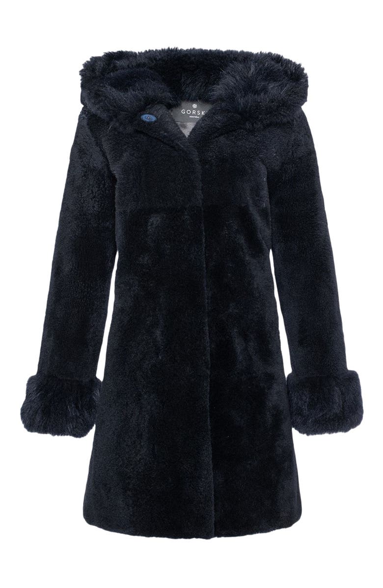 GORSKI Genuine Shearling Stroller, Alternate, color, Dark Blue