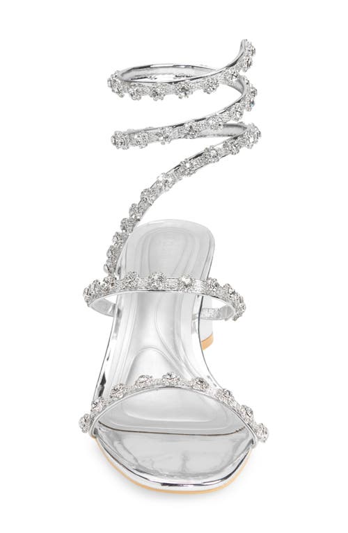 Azalea Wang Emiliano Ankle Wrap Sandal In Silver