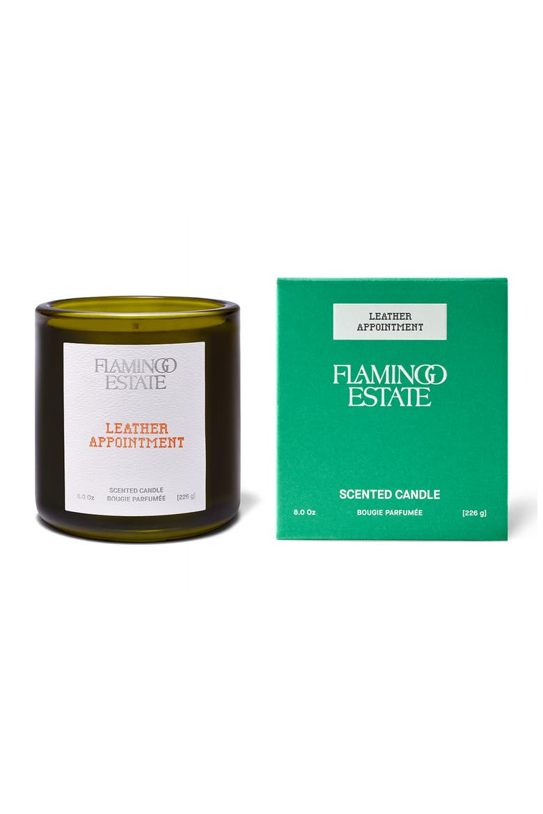 Leather Appointment Scented Candle, Alternate, color, GREEN