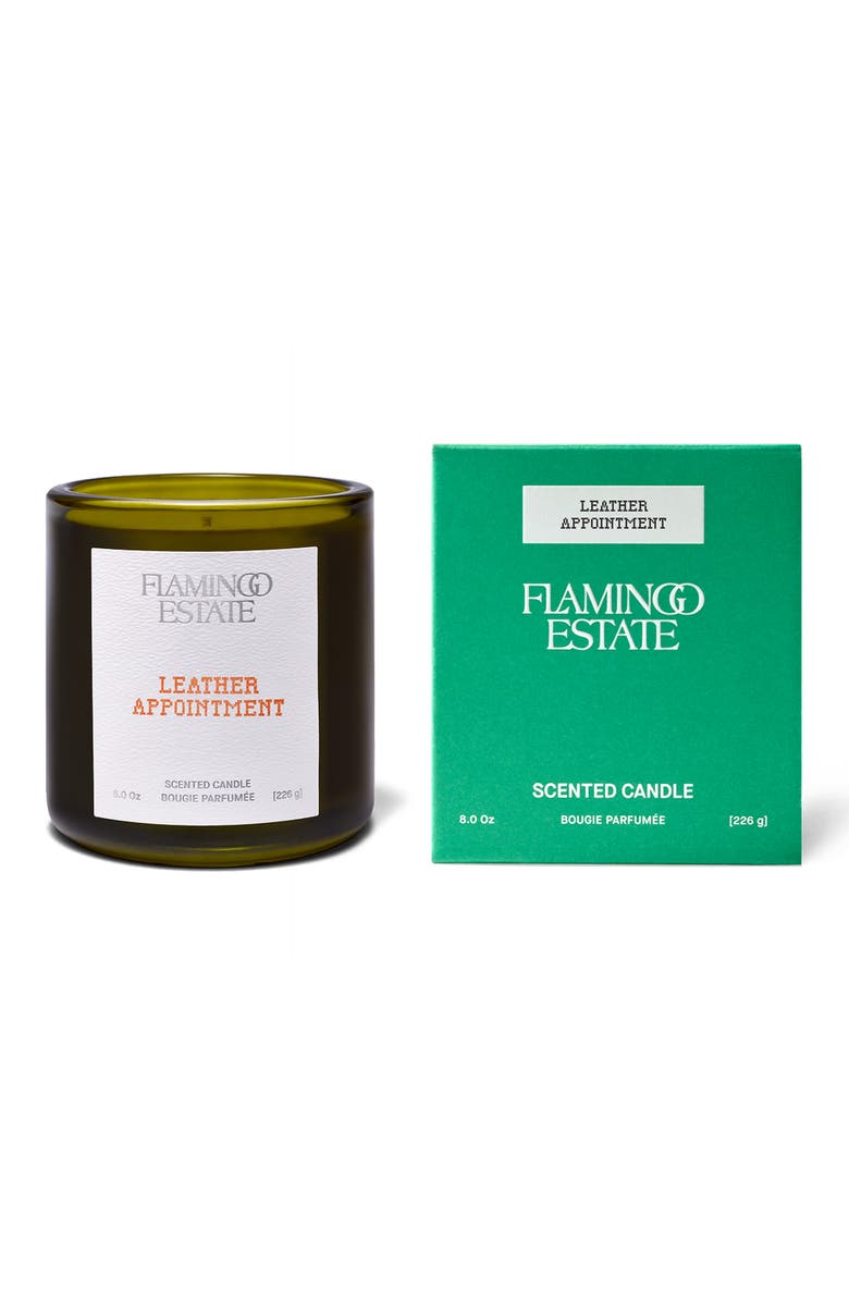 FLAMINGO ESTATE Leather Appointment Scented Candle, Alternate, color, Green