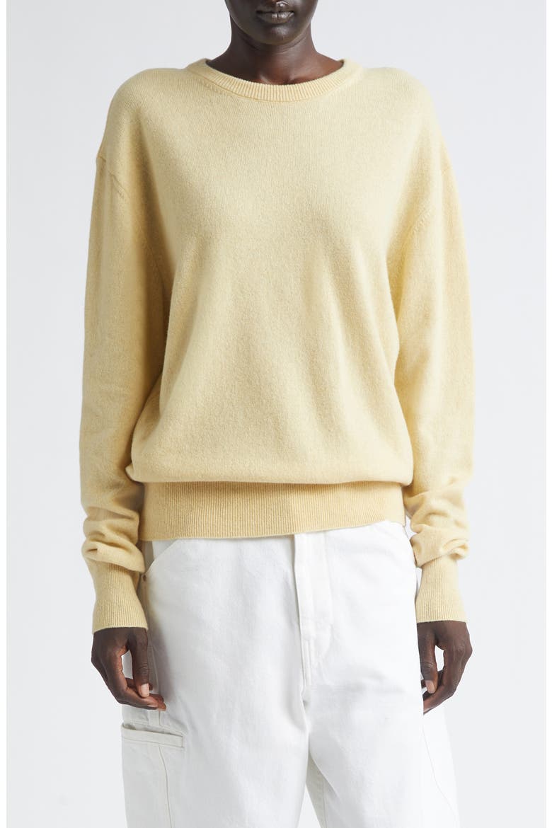 Cashmere & Wool Crewneck Sweater, Main, color, BUTTER