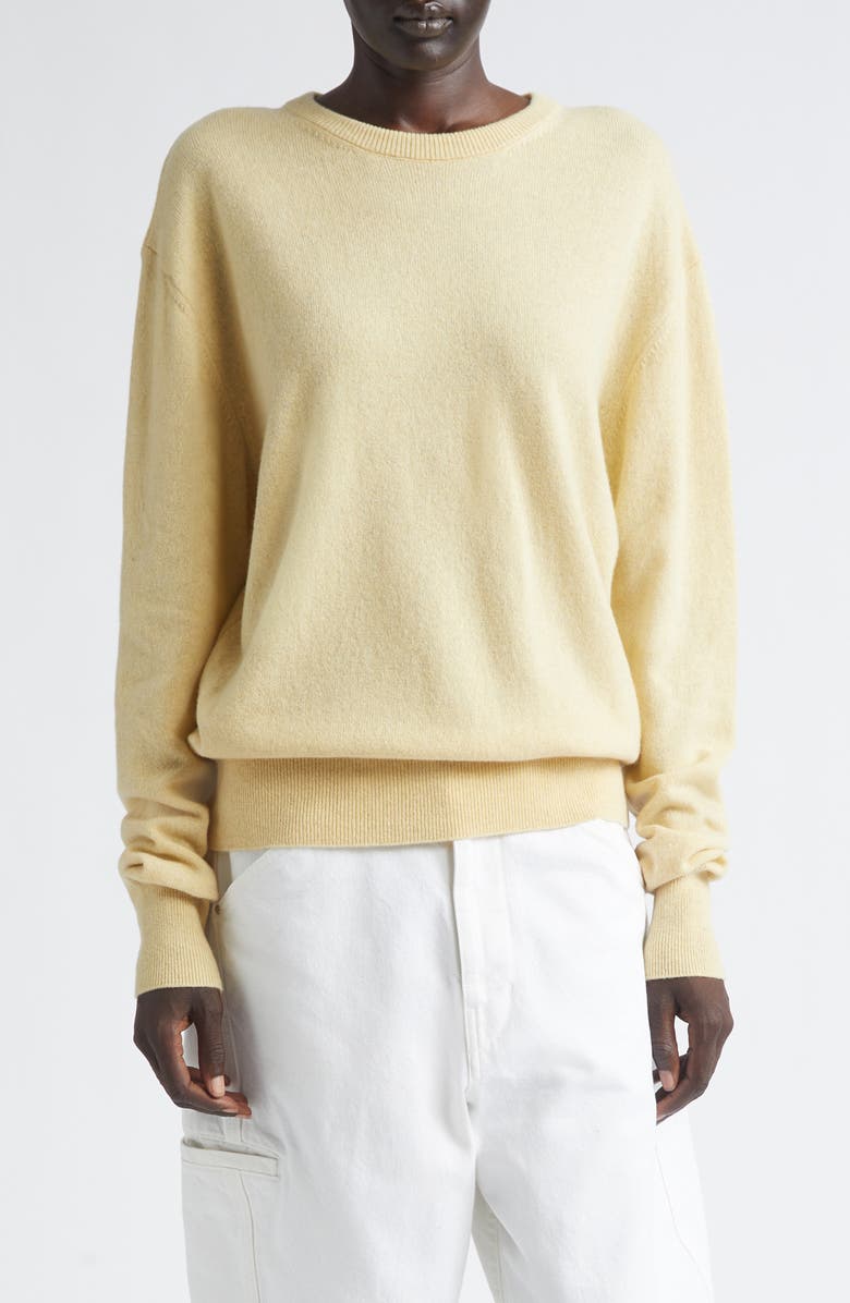 Lemaire Cashmere & Wool Crewneck Sweater, Main, color, Butter