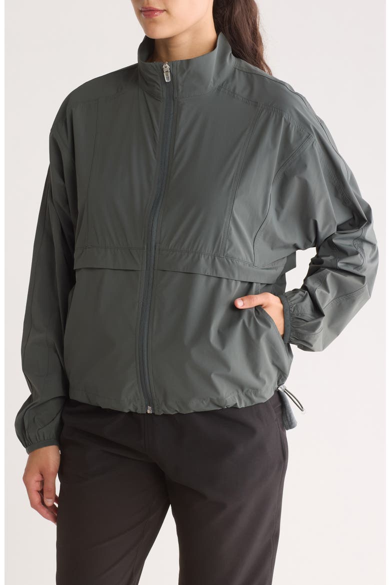 Stride Woven Zip Up Jacket, Main, color, GREEN URBAN