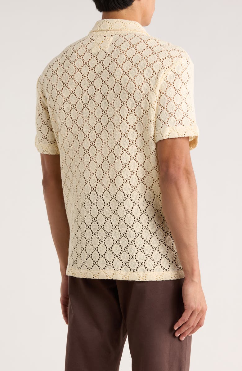 DENIM AND FLOWER Open Stitch Shirt, Alternate, color, Cream