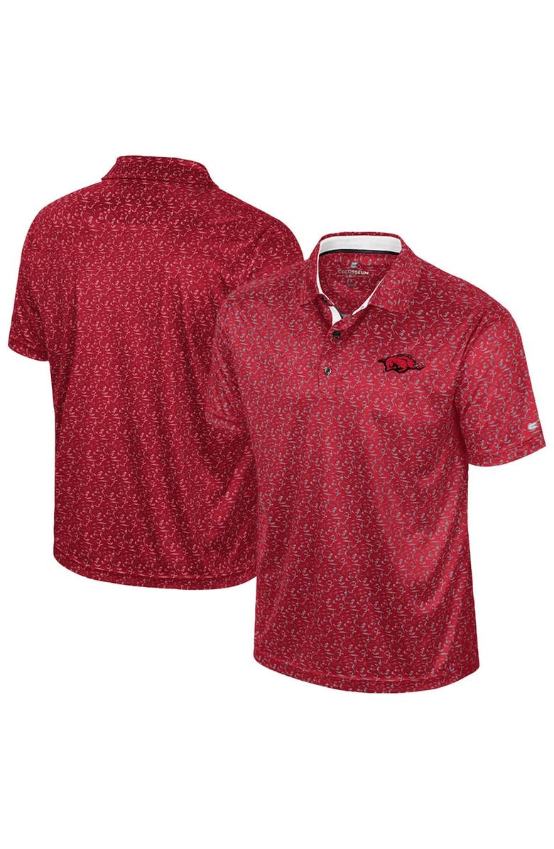 COLOSSEUM Men's Colosseum Cardinal Arkansas Razorbacks Sublimated Golf Polo, Main, color, 