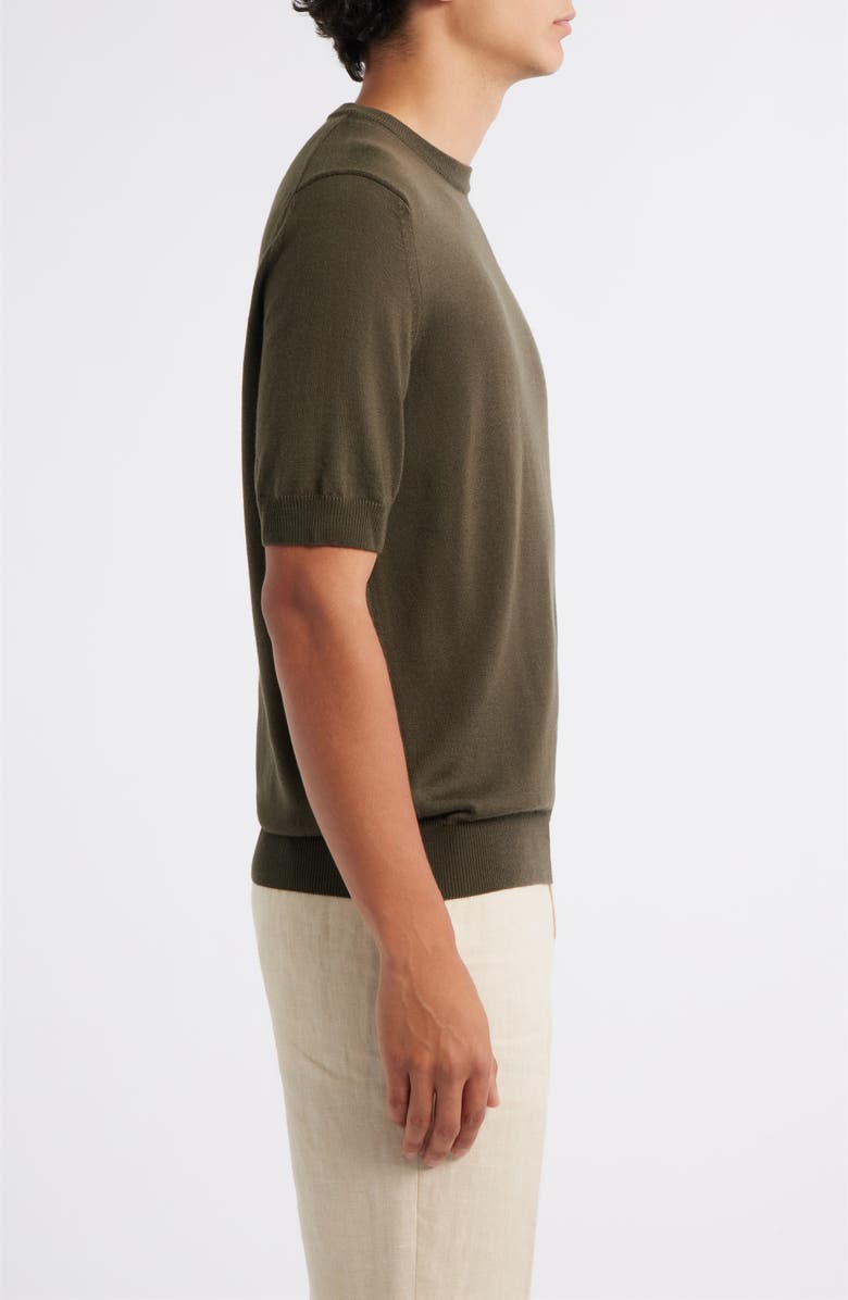 Aurélien Cashwool<sup>®</sup> Short Sleeve Crewneck Sweater, Alternate, color, Olive