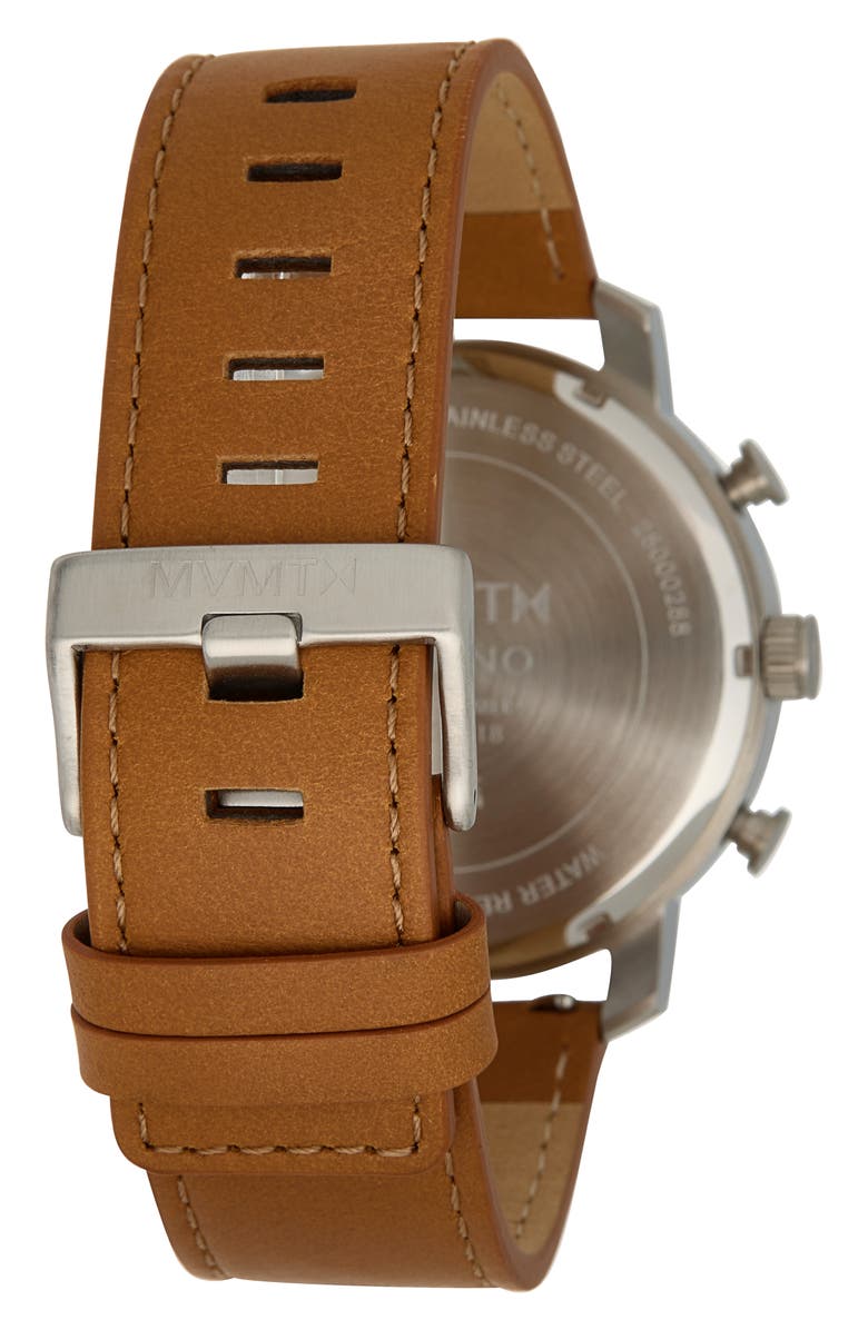 MVMT WATCHES Chrono Leather Strap Watch, 45mm, Alternate, color,