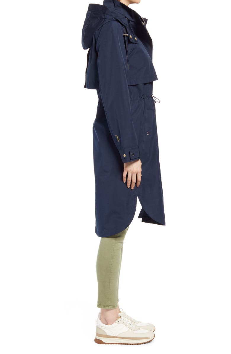 Joules Helmsley Longline Hooded Waterproof Raincoat, Alternate, color, 