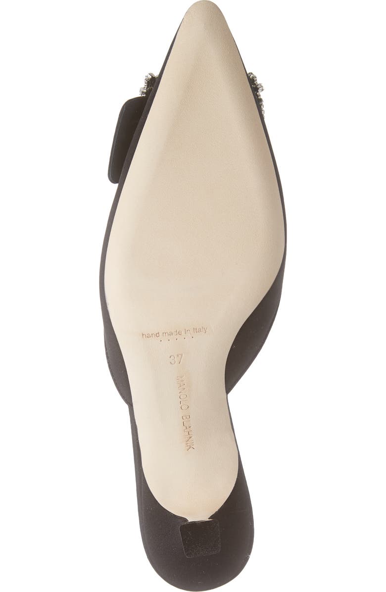 Manolo Blahnik Maysale Crystal Buckle Pointed Toe Mule, Alternate, color,