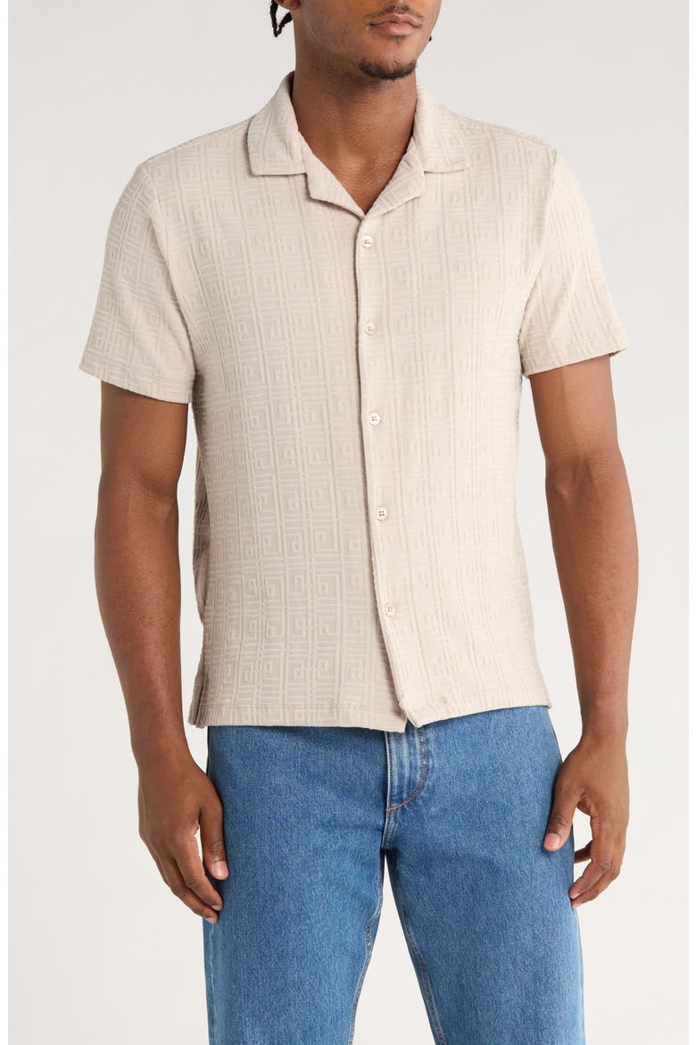 Sand Textured Camp Shirt, Main, color, SAND