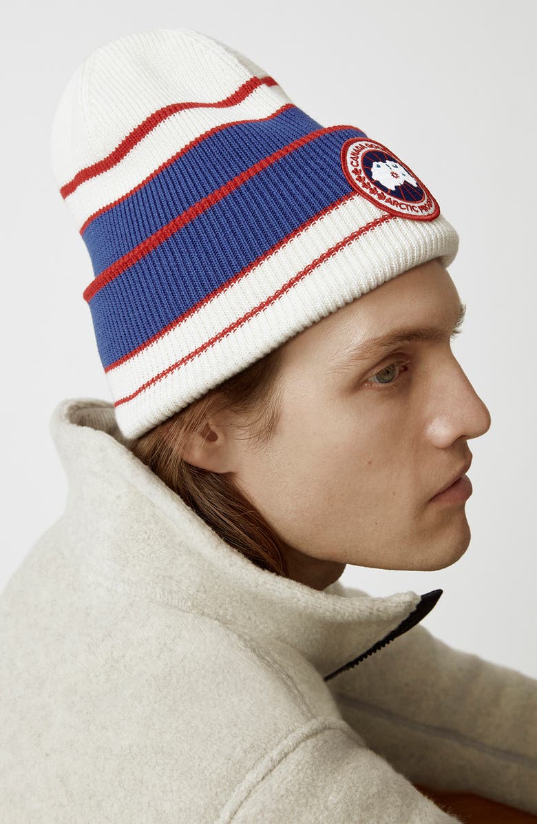 Canada Goose Arctic Heritage Stripe Merino Wool Toque Beanie, Alternate, color,