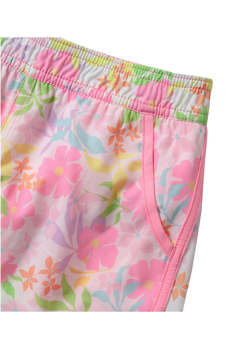 Lands' End Girls Comfort Waist Stretch Swim Shorts, Alternate, color, White Multi Floral