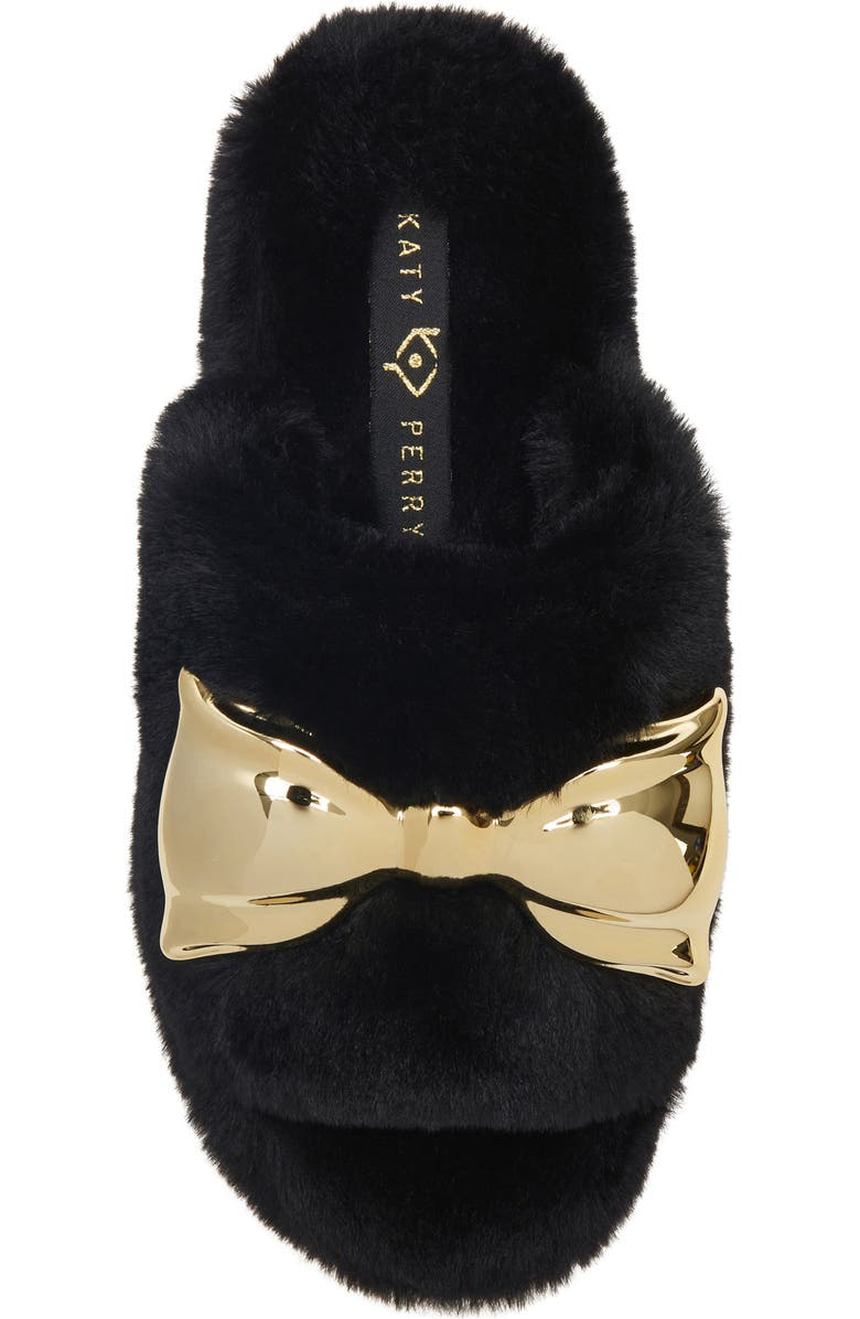 Katy Perry The Fuzzy Metallic Bow Slide, Alternate, color,