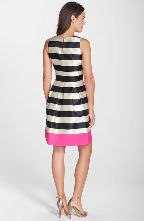 ELIZA J ELIZA J STRIPE CREPE FIT & FLARE DRESS 