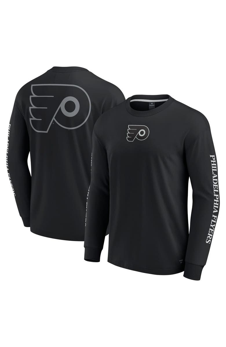 FANATICS Men's Fanatics Black Philadelphia Flyers Elements Strive Long Sleeve T-Shirt, Main, color, Black