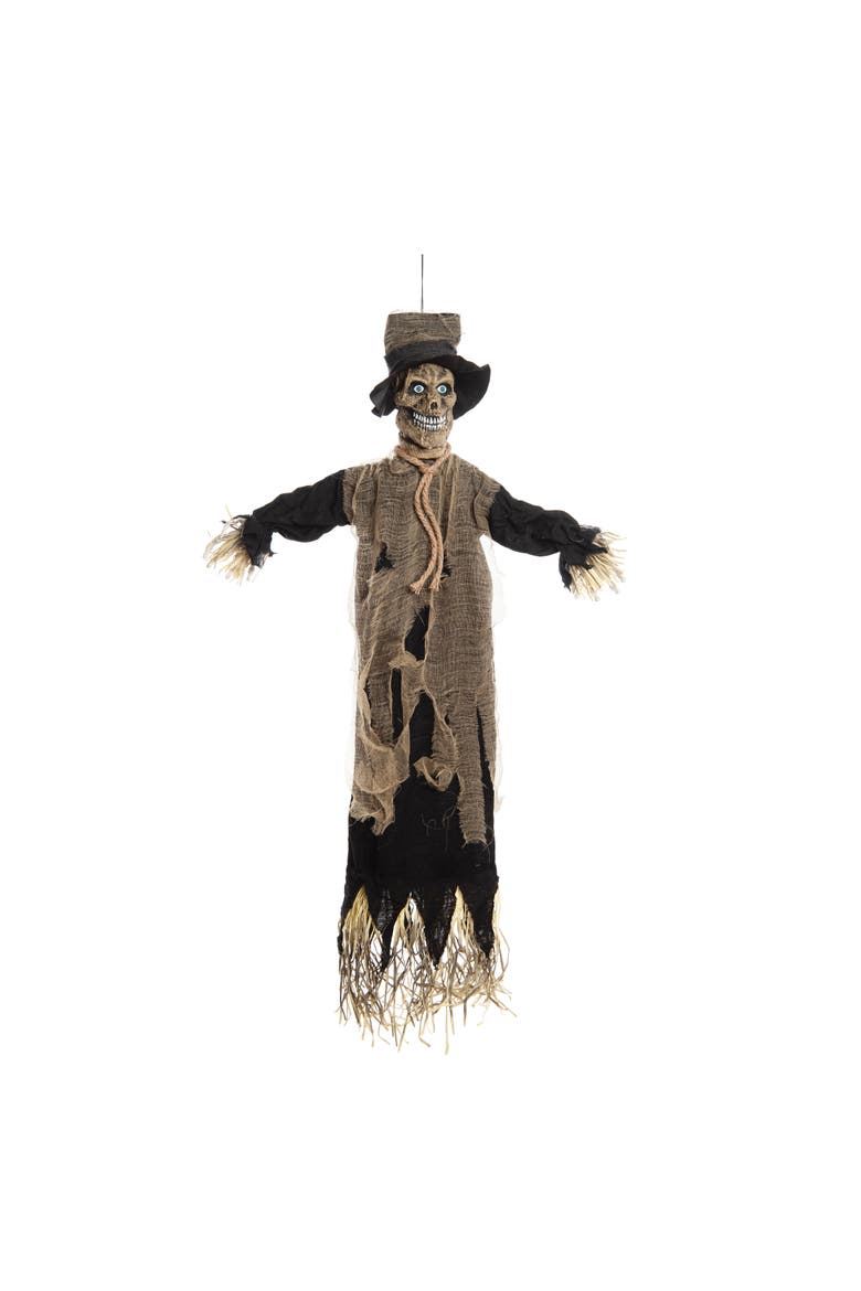 Hanging Scarecrow Halloween Figurine 43", Main, color, Brown