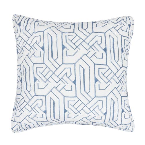 Elisabeth York 26" X 26" Marlowe Storm Cotton Euro Sham In White