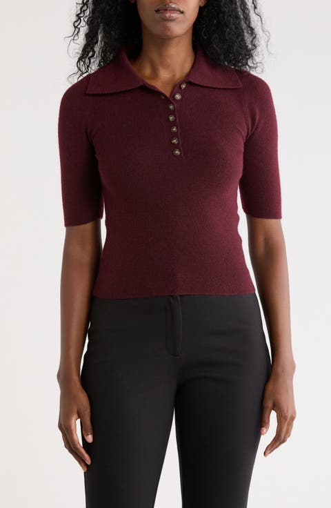 Marina Elbow Sleeve Polo Sweater