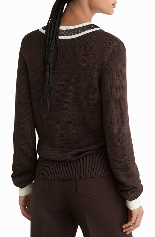 Reiss Chocolate Brown Bead-detail V-neck Knitted Jumper In Black