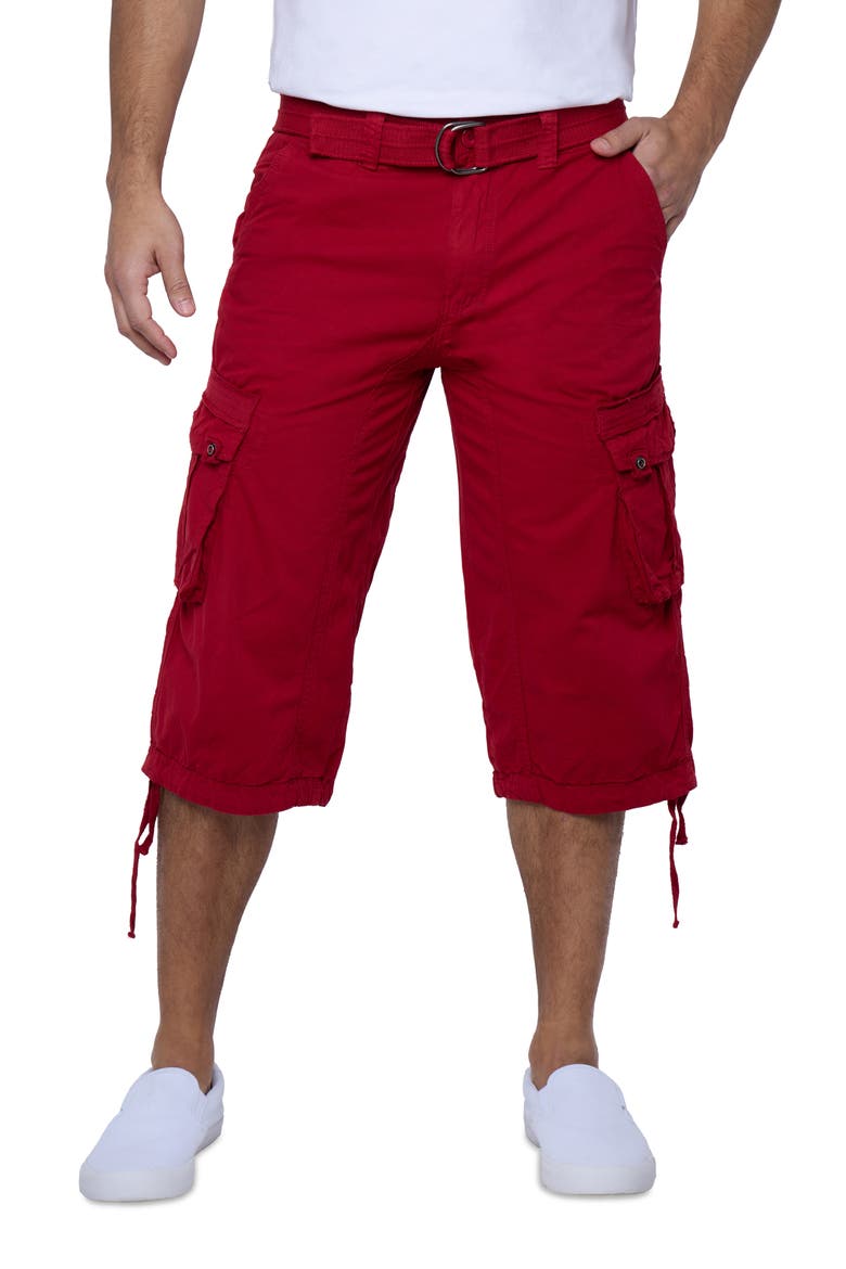 Belted Cargo Shorts, Alternate, color, JESTER RED