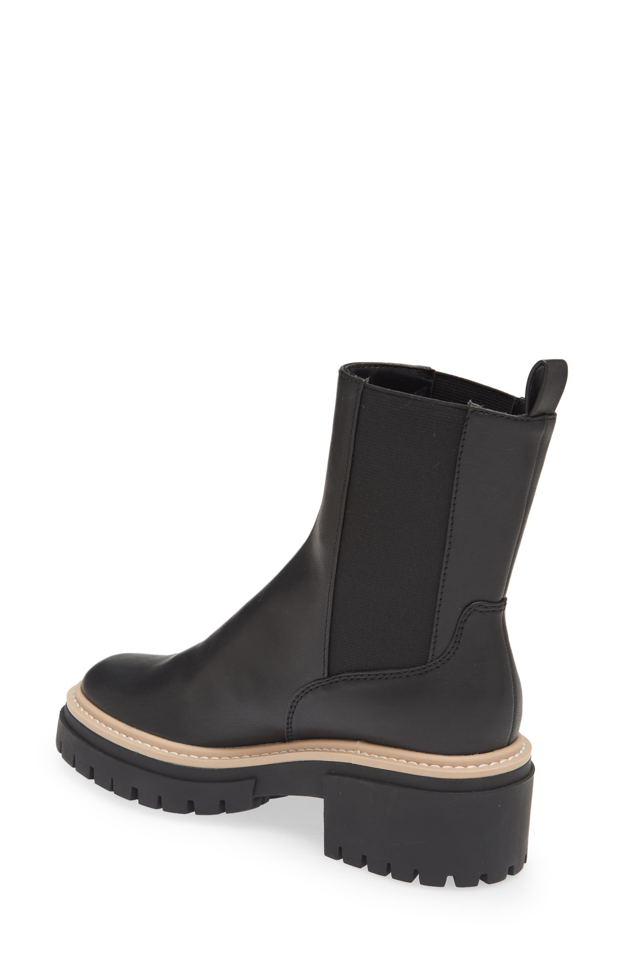 Mya Lug Sole Chelsea Boot, Alternate, color, BLACK