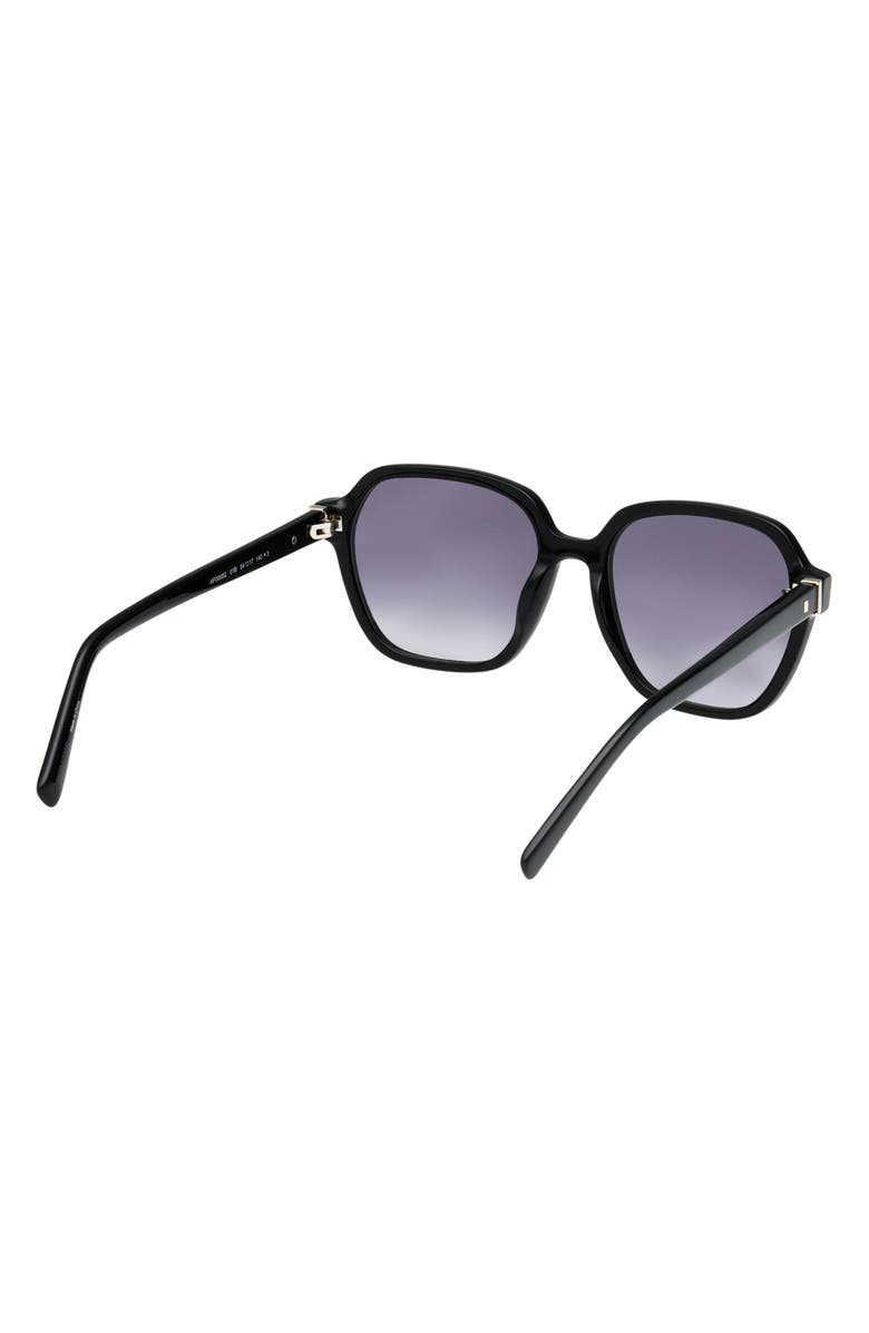 ABERCROMBIE & FITCH 54mm Gradient Geometric Sunglasses, Alternate, color, Shiny Black / Gradient Smoke