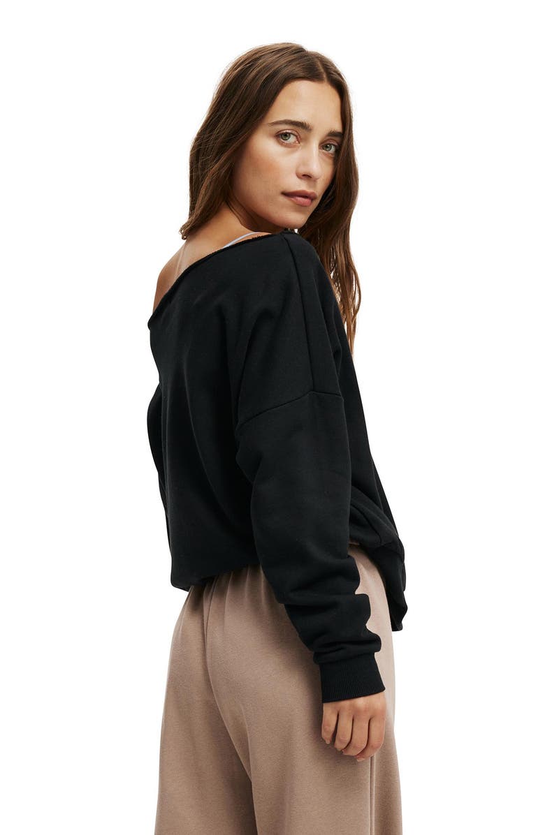 Cotton On Women's Classic Fleece Off The Shoulder Sweatshirt, Alternate, color, 