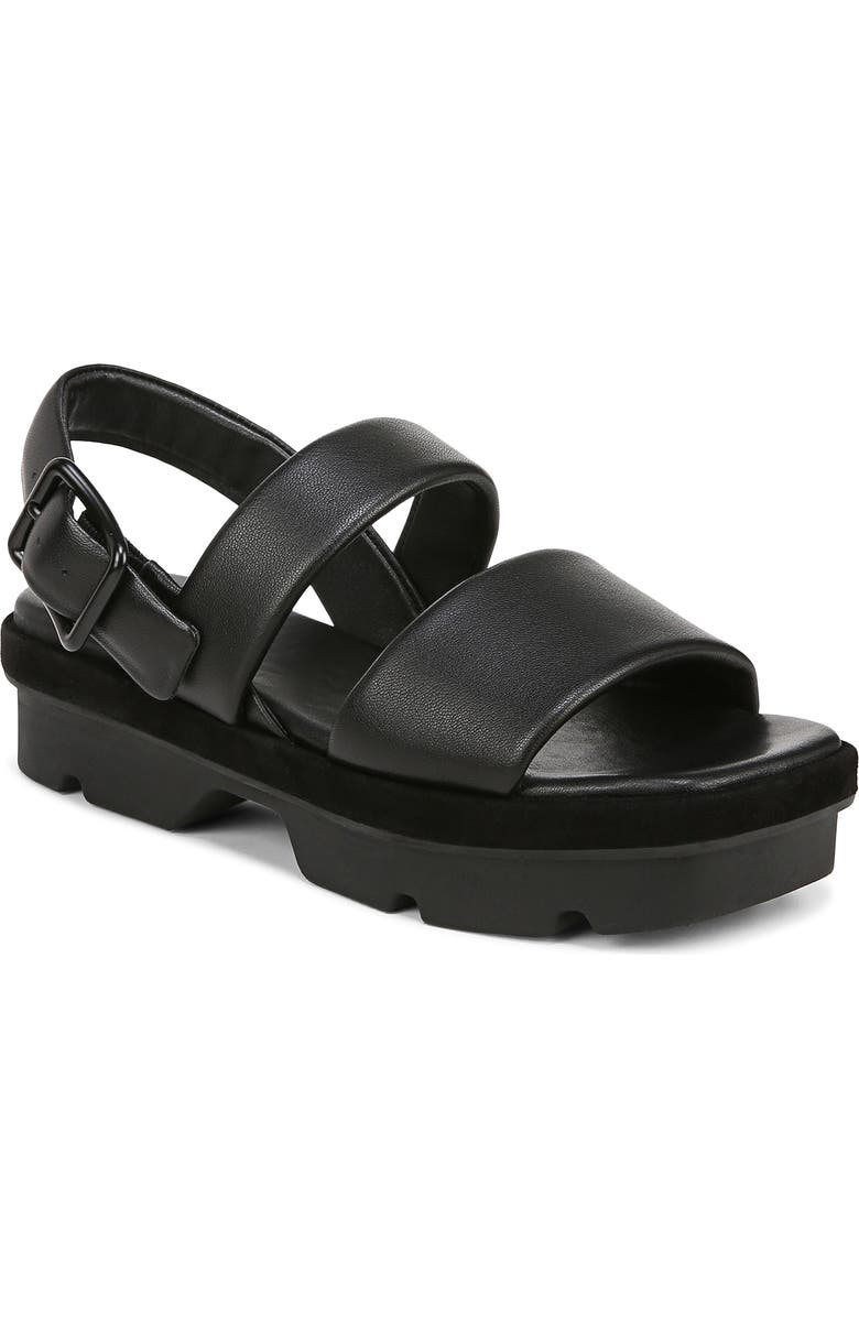 Vince Bowie Lug Sandal, Main, color, Black
