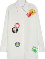 MM6 Maison Margiela Print Cotton Button-Up Shirt