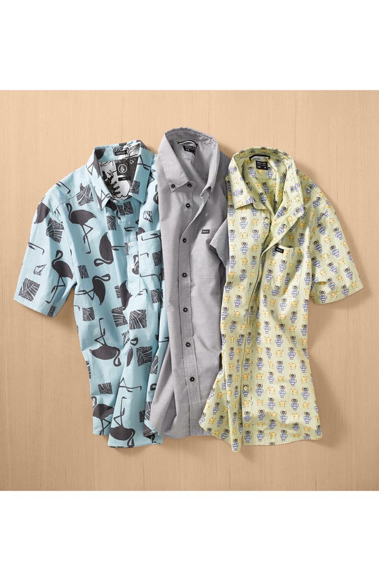 RVCA That'll Do Short Sleeve Slim Fit Oxford Shirt, Alternate, color,