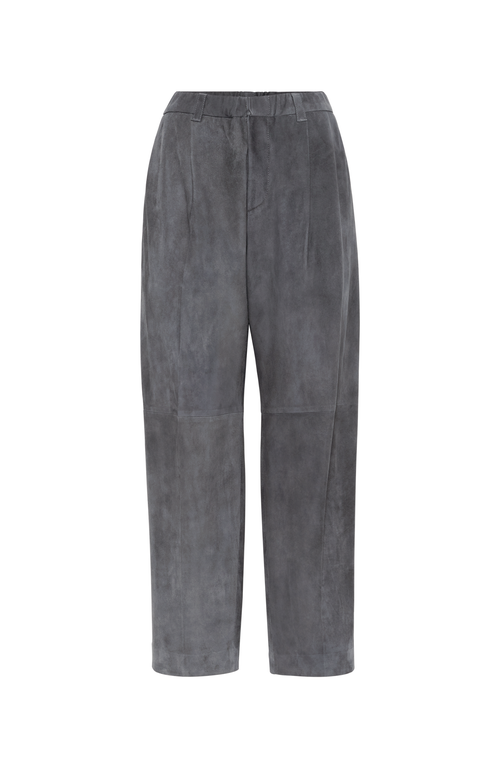 Brunello Cucinelli Baggy Crop Trousers In Lead